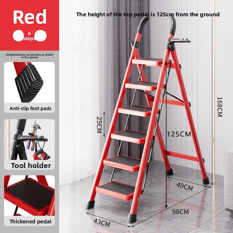 Herringbone ladder Household ladder Folding telescopic multifunctional indoor stairs Thickened climbing ladder Escalator
