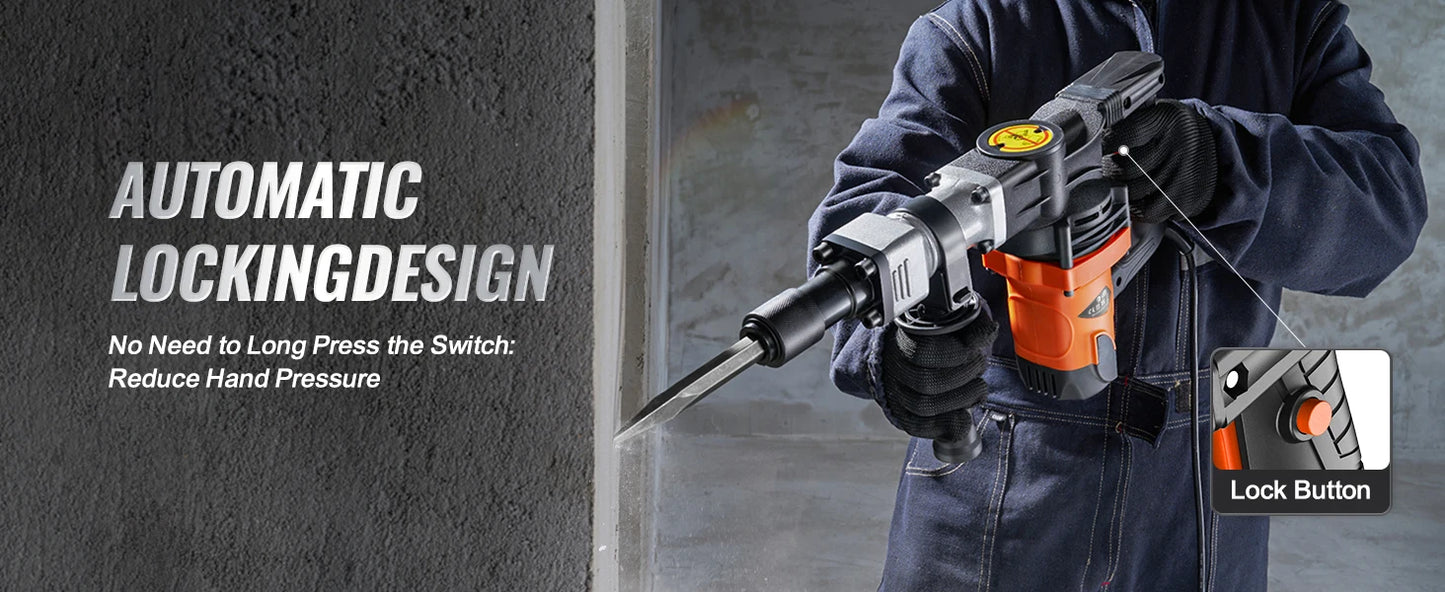 1400W Electric Demolition Jack Hammer 2900 BPM