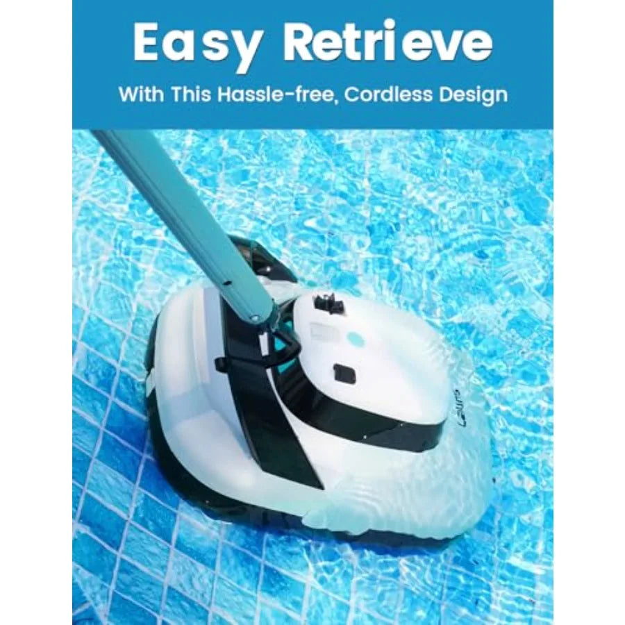 Robotic Pool Cleaner Dual Motors and Suction Ports Automatic Pool Vacuum Robot Lasts up to 90 Min Self-Parking Idea