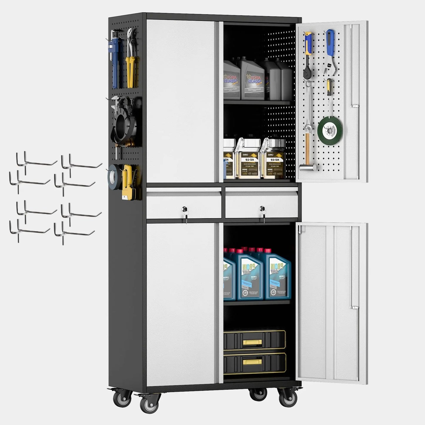 Metal Garage Storage Cabinet with Locking Shelves