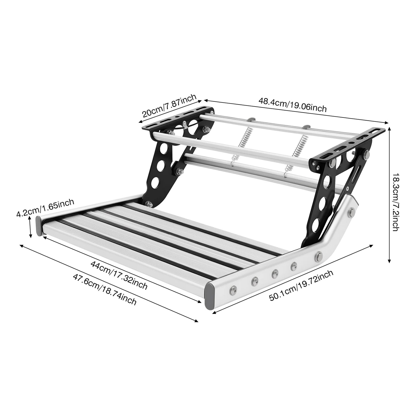 Folding RV Step 150kg with LED Light - Aluminum