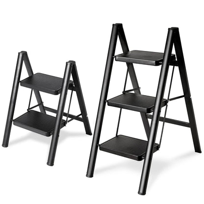 Folding Step Stool Ladder 330 lbs - Non-Slip