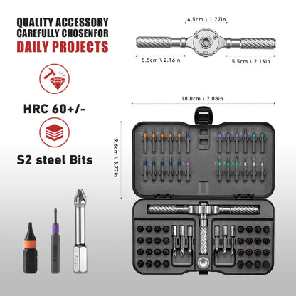 66-in-1 Ratchet Screwdriver Set with Magnetic Bits