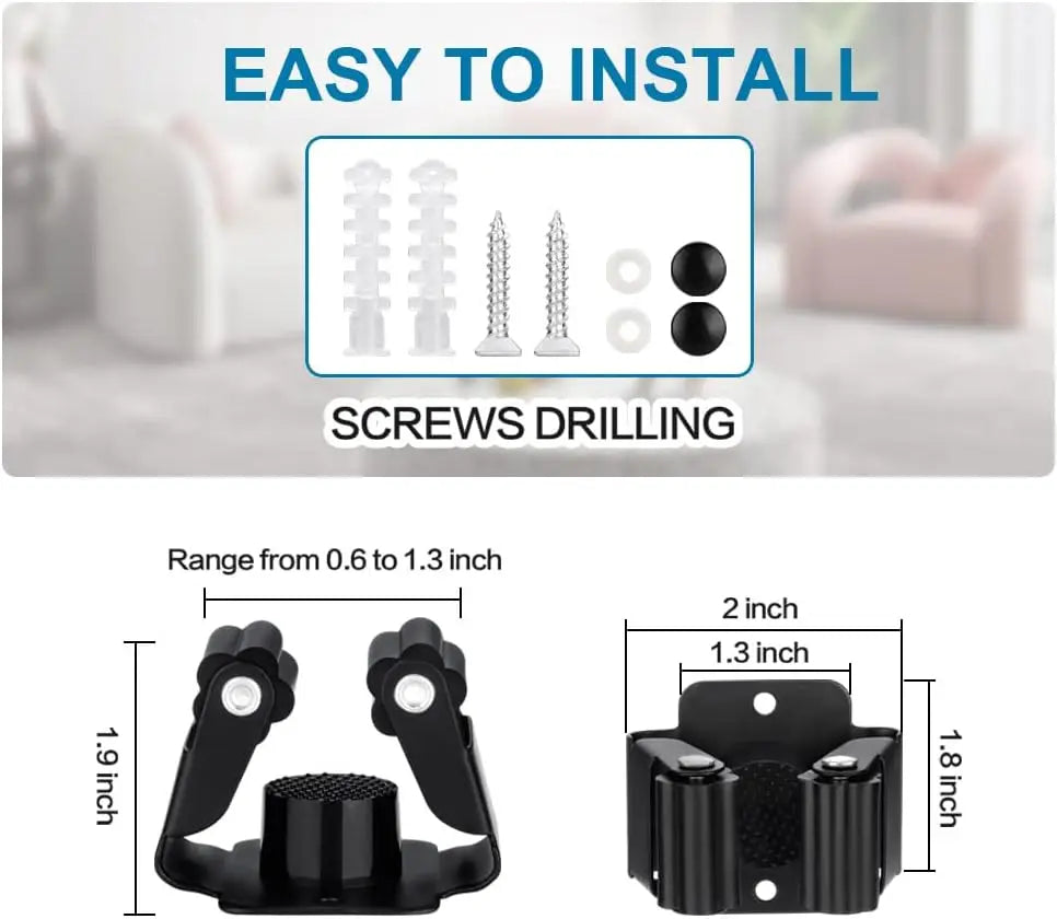 6-Pack Wall Mount Broom & Garden Tool Organizer