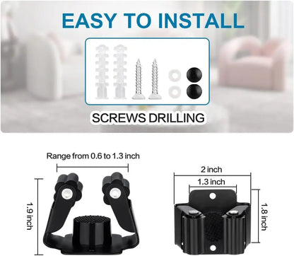 6-Pack Wall Mount Broom & Garden Tool Organizer