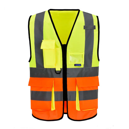 Hi-Vis Reflective Vest with Zip Pocket - Custom Logo