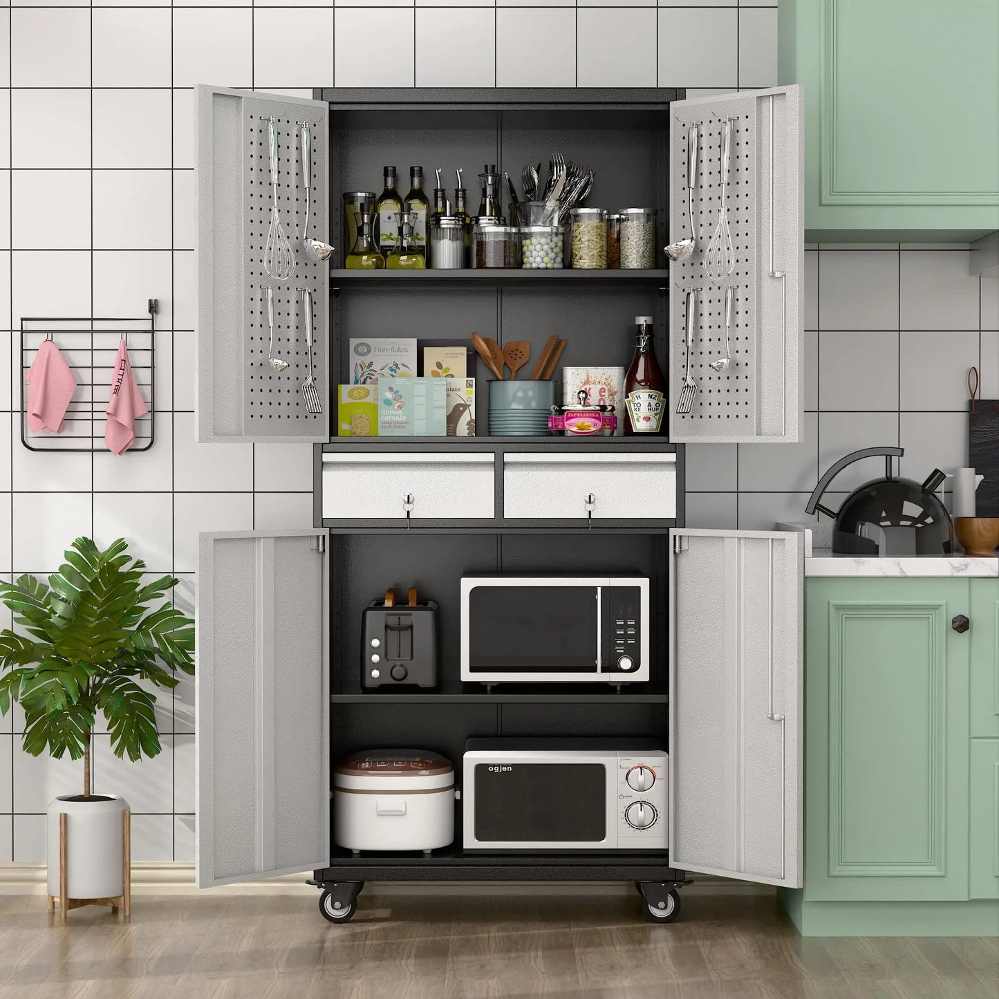 Metal Garage Storage Cabinet with Locking Shelves