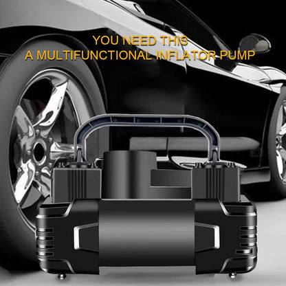 Mini 12V Car Air Compressor 150 PSI Dual Cylinder