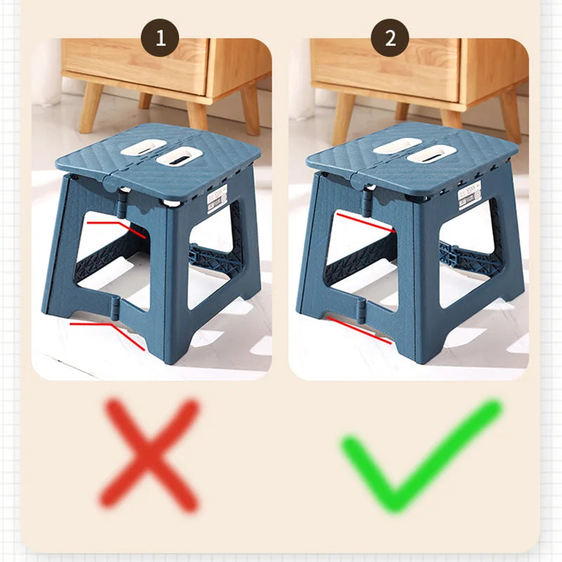 Lightweight Folding Step Stool - Non-Slip Plastic