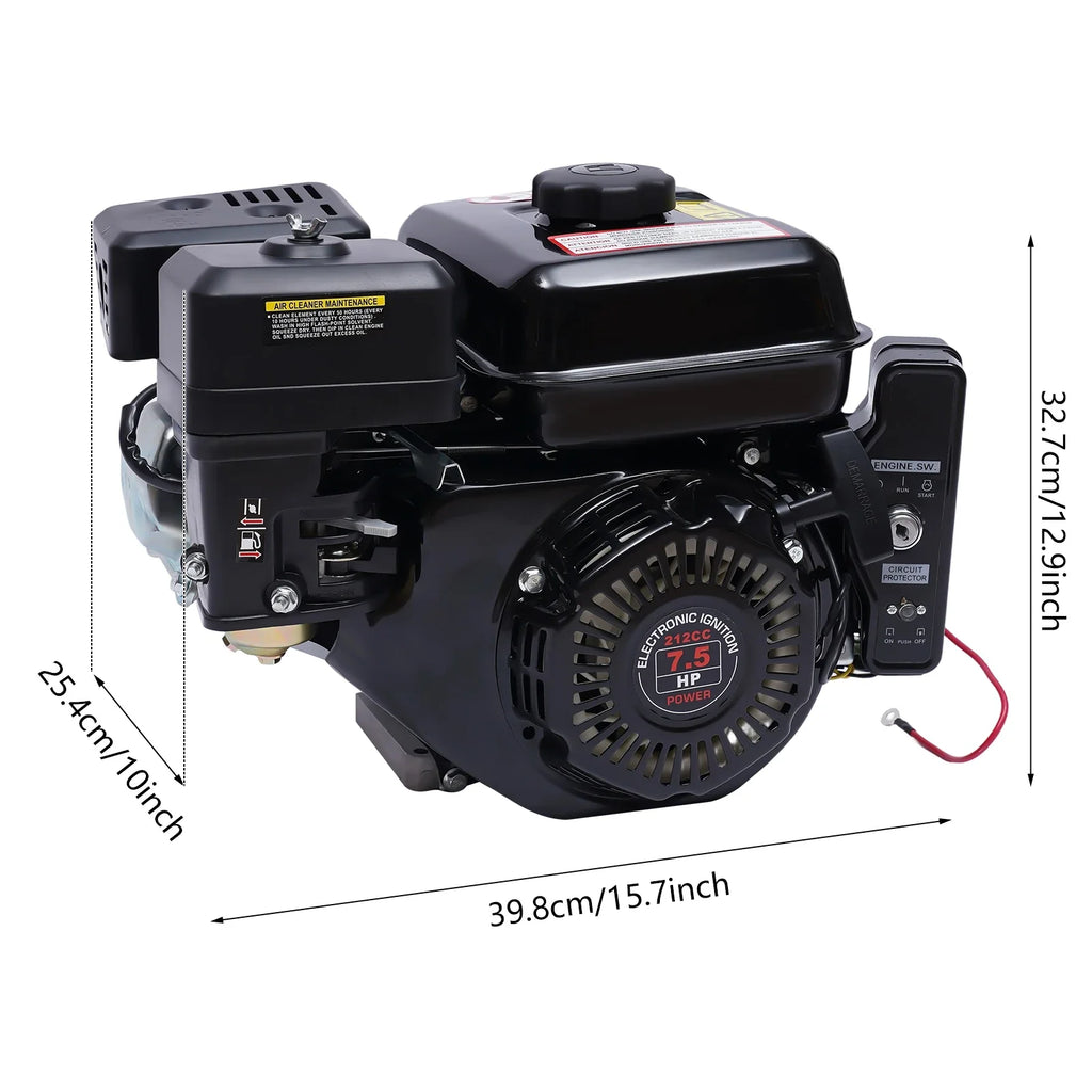 7.5HP 210cc 4-Stroke Petrol Engine With Electric Start Engine Single Cylinder for Compressor Scarifier Lawnmower Go Kart