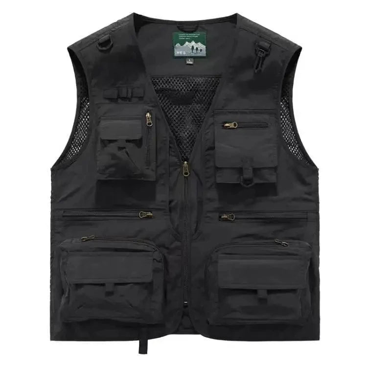 Men's Tactical Photographer Vest - Multi-Pocket Mesh
