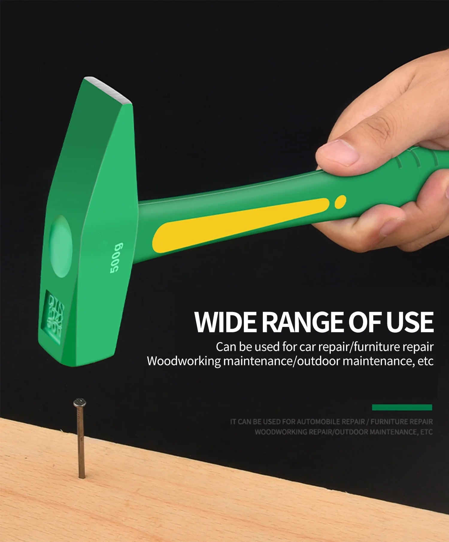 Steel Hammer Shockproof Knock Hammer Woodworking Hardware Tool Fitter Electrician Hand tools mechanical workshop Multitool