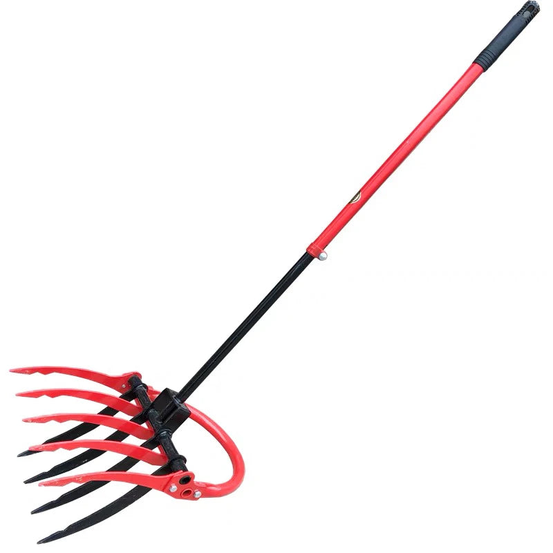Digging soil pine artifact artificial land reclamation tool steel fork hoe agricultural loose soil tool