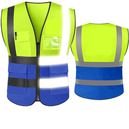 Hi-Vis Safety Vest ANSI Class 2 with 5 Pockets