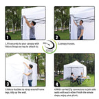 3x3m Pop Up Canopy Tent, Instant Setup, Vented Roof, Waterproof, for Beach, Patio, Camping, with Bag, 8 Stakes & 4 Ropes