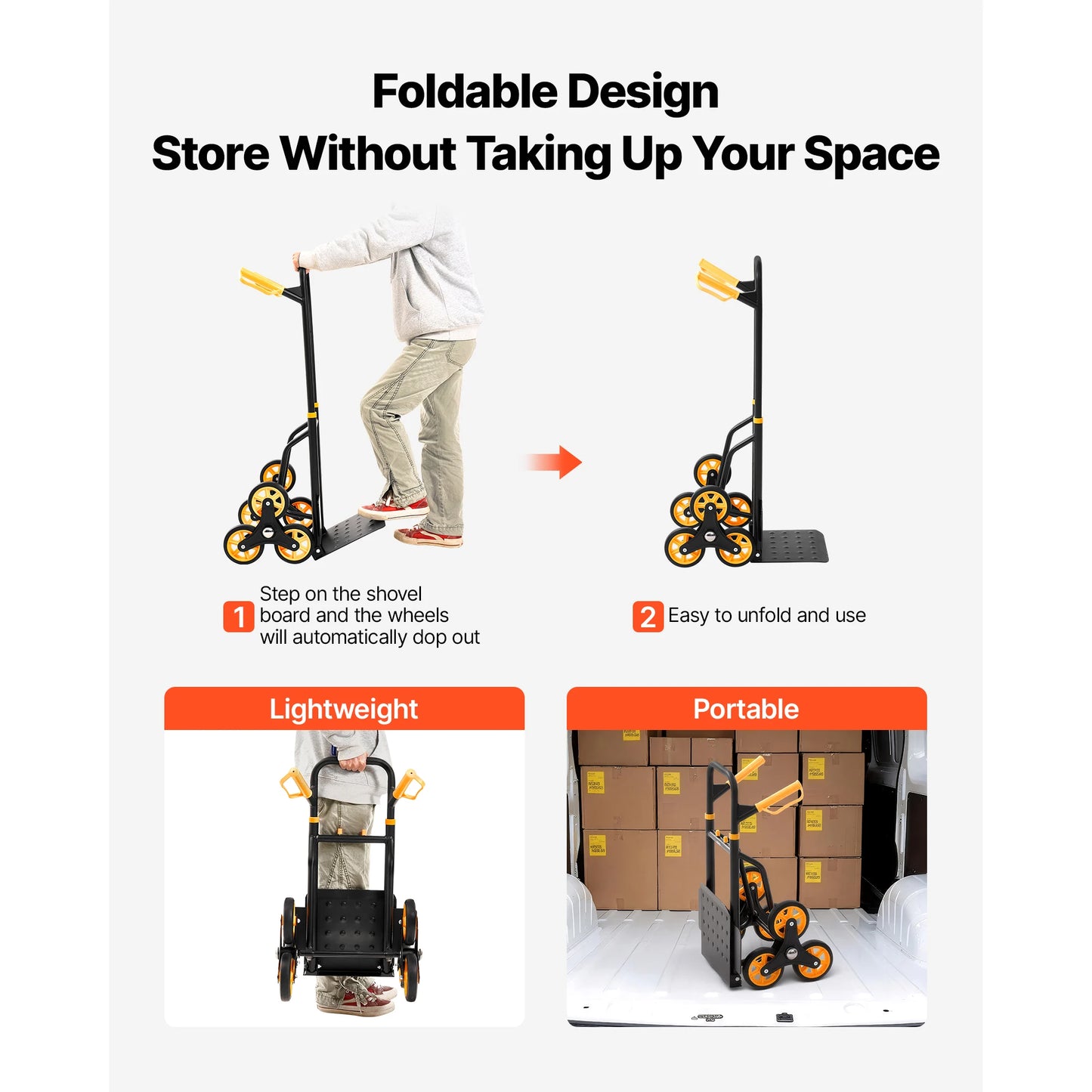 Stair Climbing Hand Truck 440/770 lbs with 6 Wheels