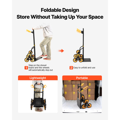 Stair Climbing Hand Truck 440/770 lbs with 6 Wheels