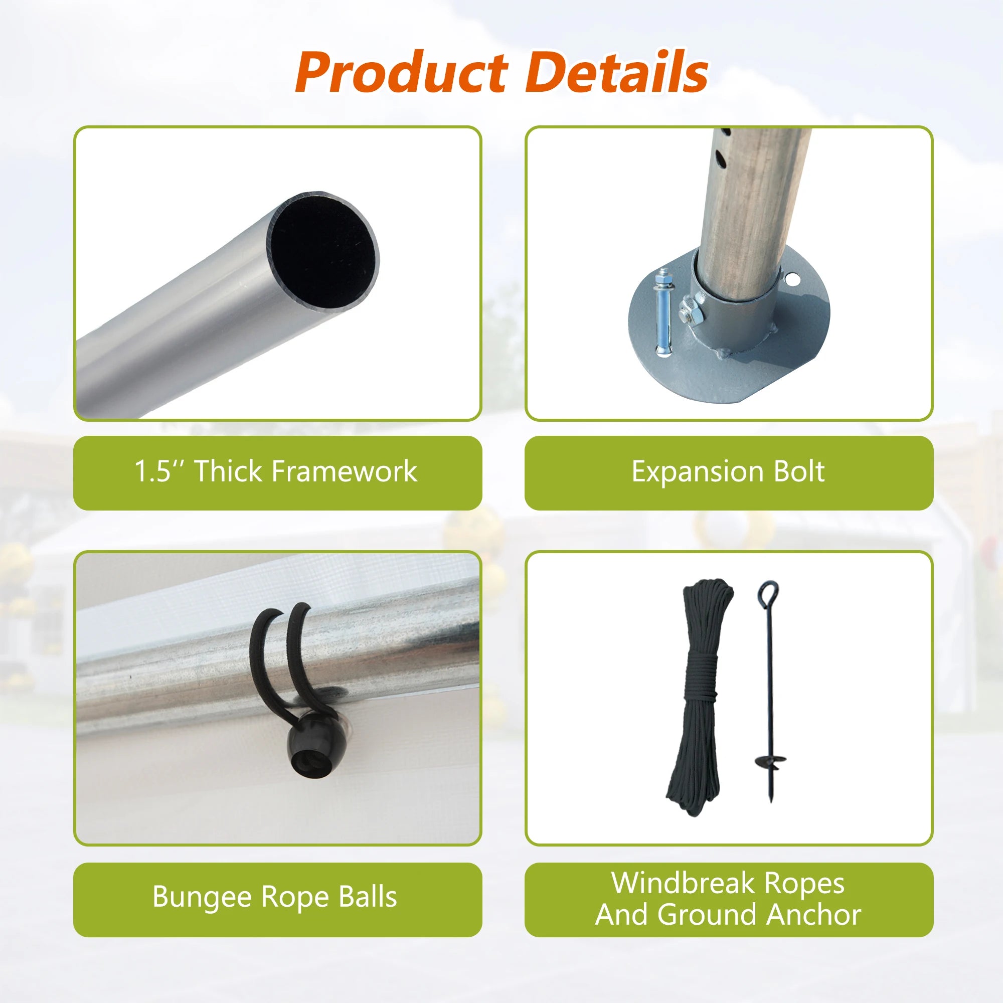 20x20FT Party Tent with 2 Storage Bags & Removable Sidewalls, Outdoor Canopy for Wedding, BBQ, Camping, Commercial Use