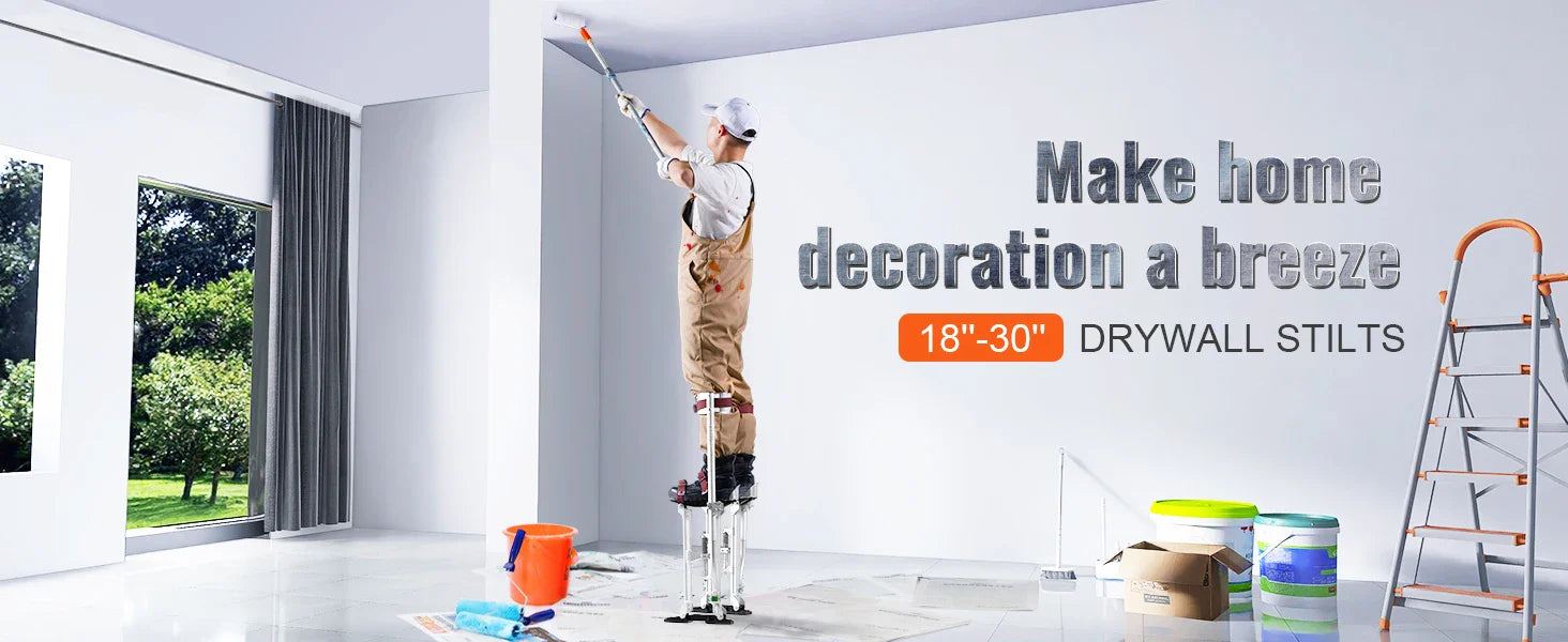 Drywall Stilts 18''/36''Adjustable Aluminum Tool Stilts with Protective Knee Pads Non-Slip Work Stilts for Home