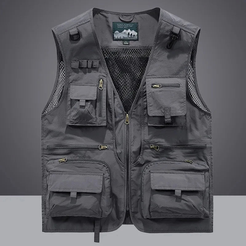 Men's Tactical Photographer Vest - Multi-Pocket Mesh