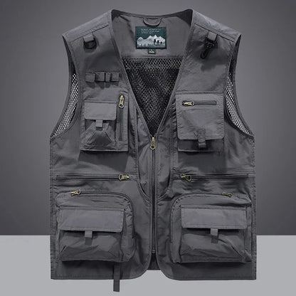 Men's Tactical Photographer Vest - Multi-Pocket Mesh