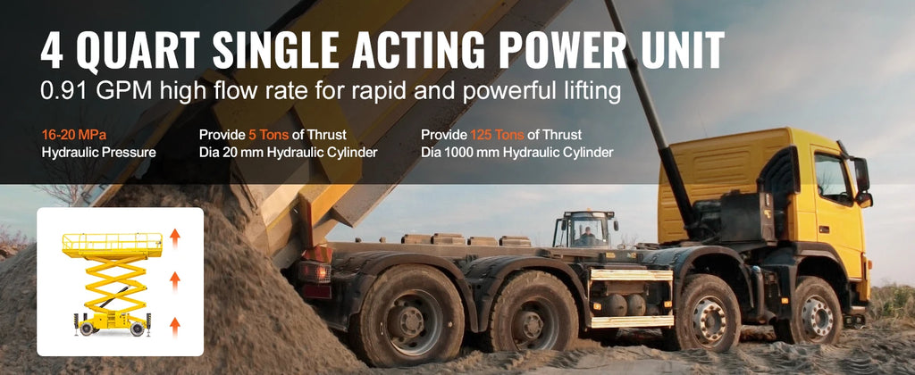 Hydraulic Pump 4-20 Quart Dump Trailer Pump Single Acting Dump Trailer Pump DC 12V Hydraulic Power Unit for Car Lifting