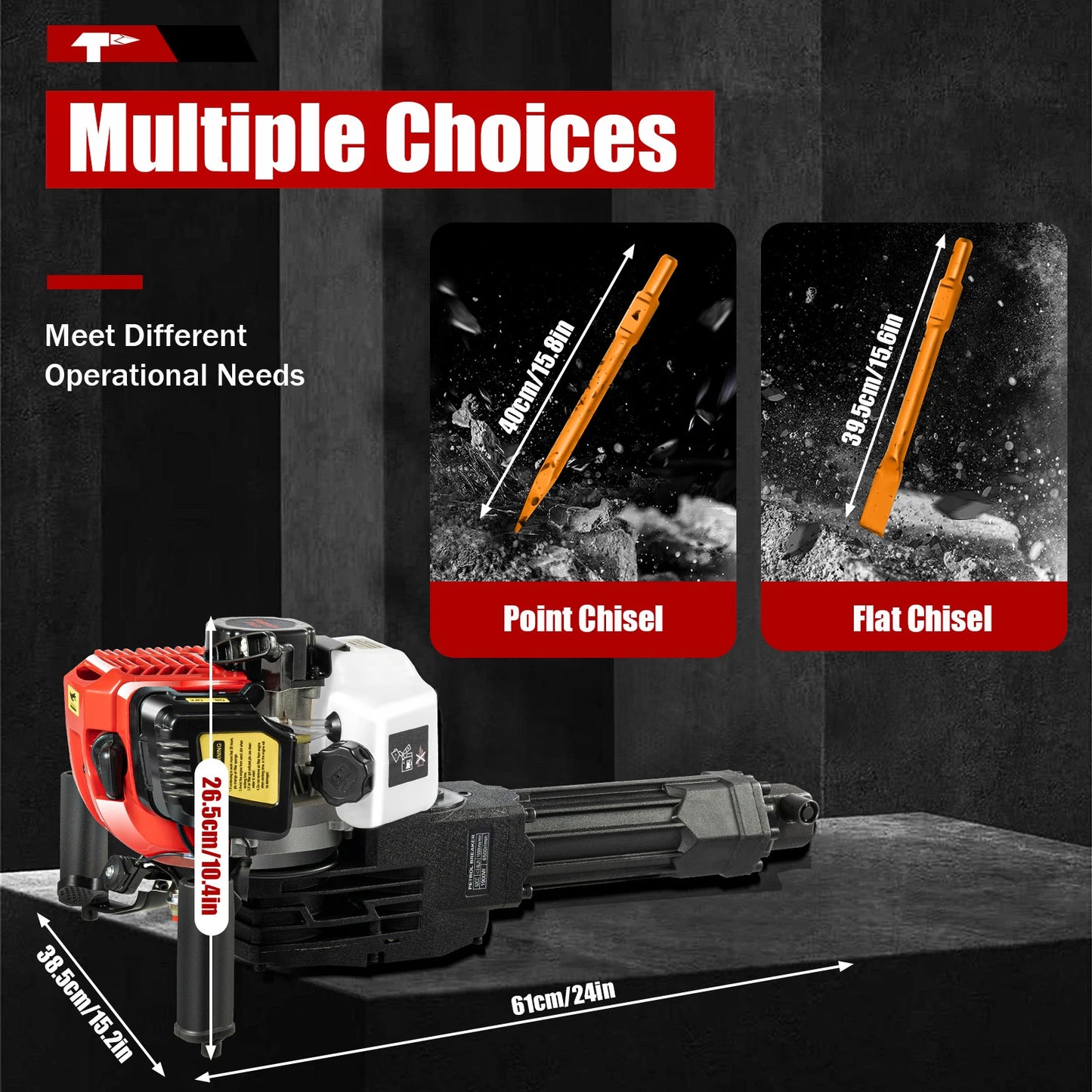 52CC Gasoline Jack Hammer - 1900W Concrete Breaker