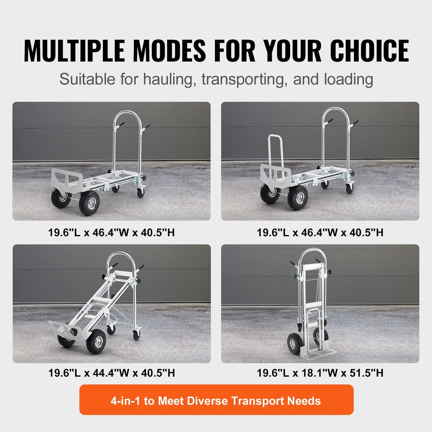 Industrial Aluminum Folding Hand Truck - Collapsible