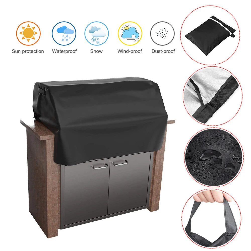 Grill Anti-Dust Cover Waterproof Wood Stove Covers Heavy Duty Protector Cover Use for Outdoor Garden Anti-UV