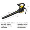 3800W High Power Yard Blower Leaf Sweeper Leaf Crusher Blower Outdoor Blower 230-240V Dusting Vacuum Machine