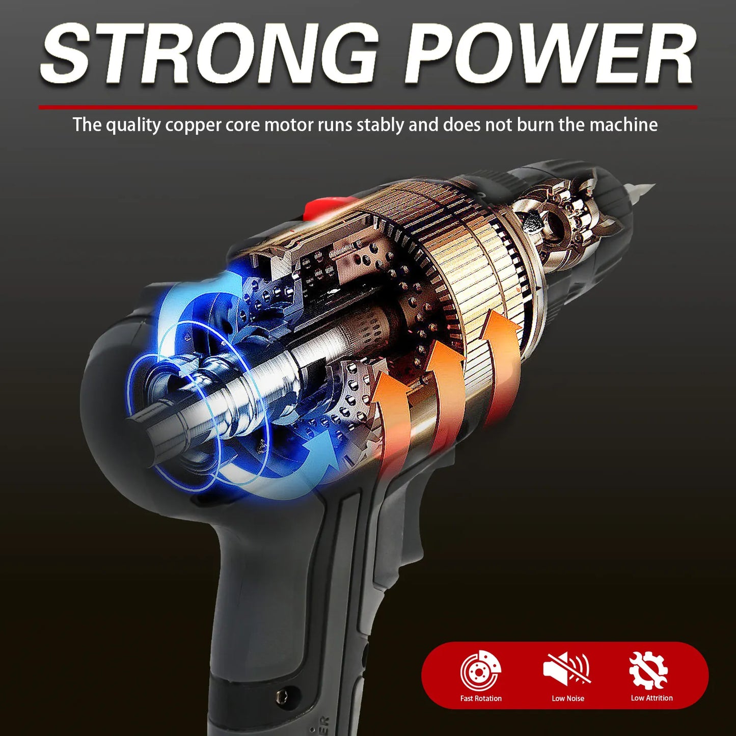 21V Cordless Drill Impact Driver with 2 Batteries