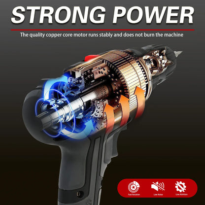 21V Cordless Drill Impact Driver with 2 Batteries