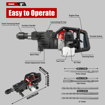 33CC Hand-Pull Start Demolition Jack Hammer