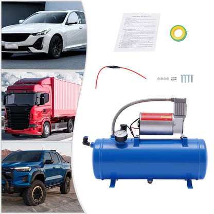 12V Air Compressor 100 PSI with 6L Tank & Air Horn Kit