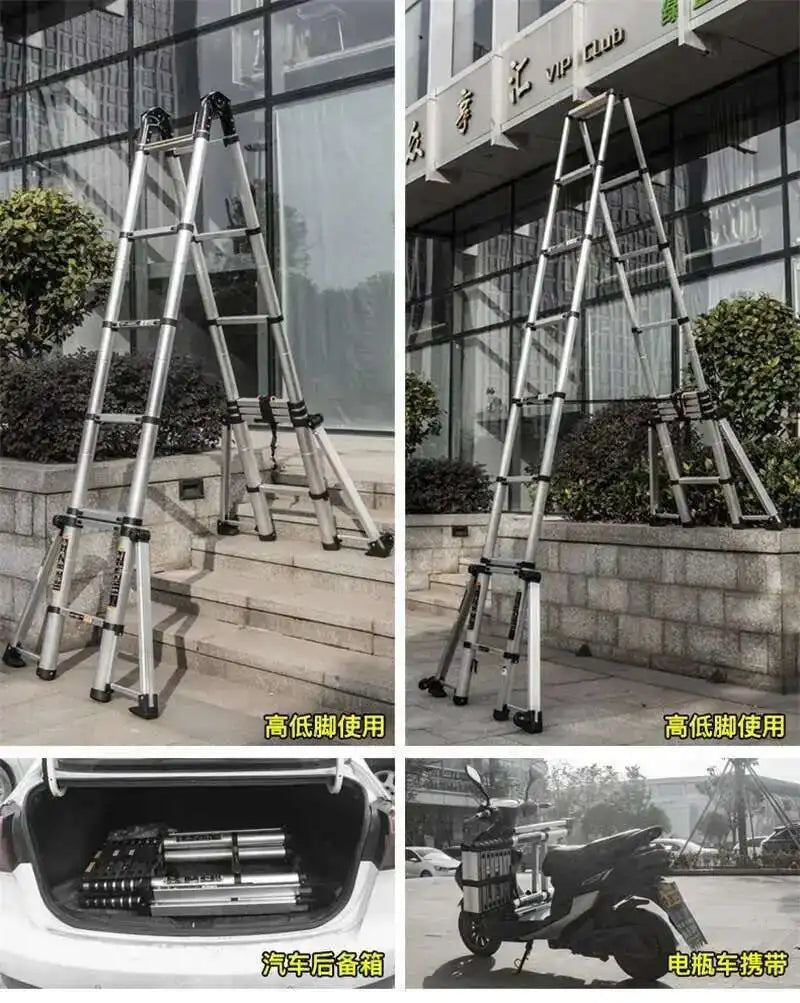 Aluminum Alloy Multifunction Telescopic Ladders Household Folding Herringbone Ladder Safety Engineering Ladders Lift Stairs