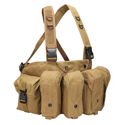 Molle Chest Rig Vest with AK Pockets - Quick Release