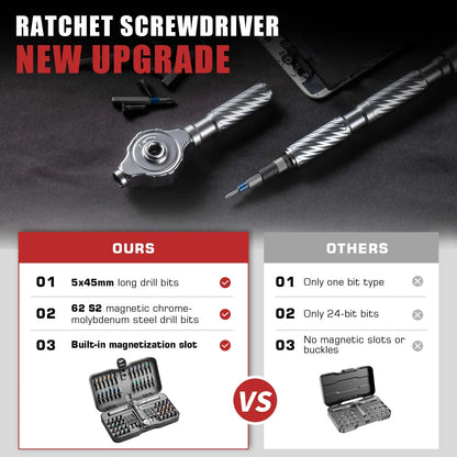 66-in-1 Ratchet Screwdriver Set with Magnetic Bits