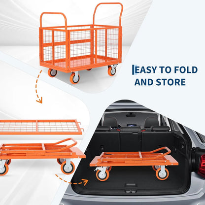 6-in-1 Platform Truck Cart with Cage 1800 lbs