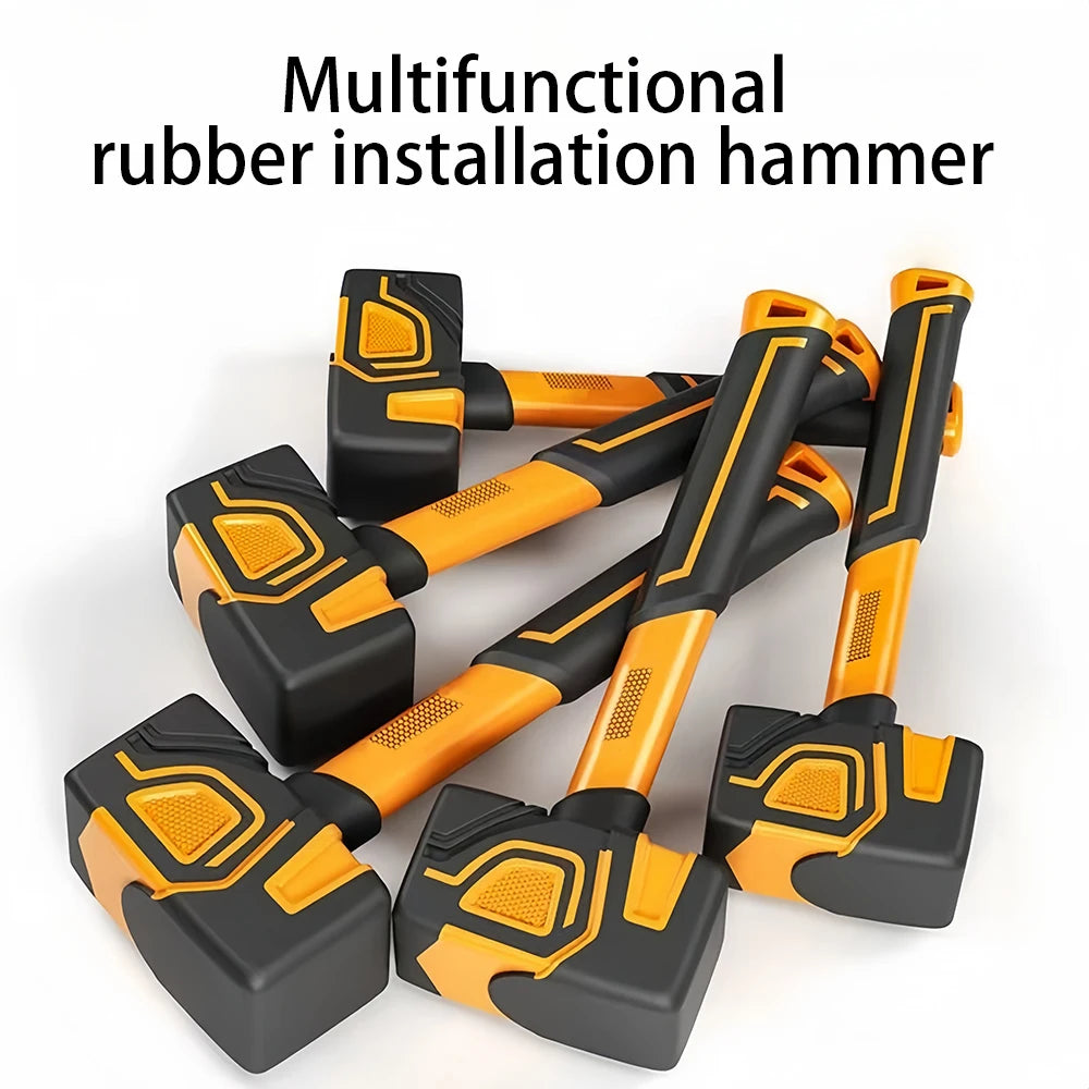 Multifunctional rubber hammer tile soft rubber percussion hammer square hammer construction worker professional hand tool