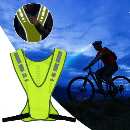 Night Reflective Cycling Vest - Hi-Vis Traffic Coat