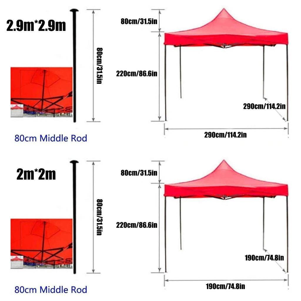 2.9*2.9M Canopy Top Cover Replacement Four-Corner Tent Cloth Foldable Rainproof Patio Pavilion Replace Gazebo Canopy Top Covers