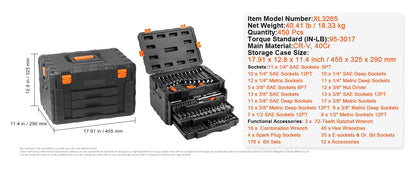 450-Piece Mechanics Tool & Socket Set SAE/Metric