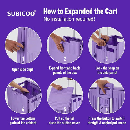 Foldable Utility Cart 110 lbs with Swivel Wheels