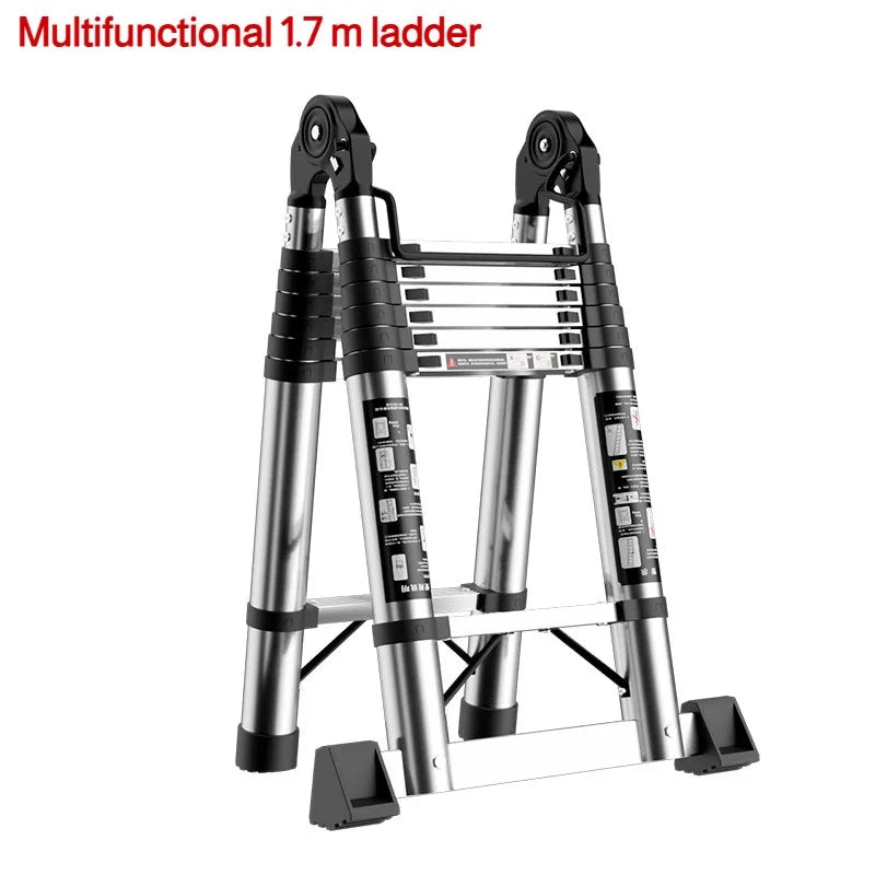 1.9-3.5M Stainless Steel Telescopic Folding Ladder