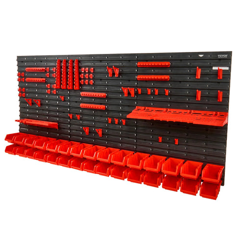 30-Bin Wall Mounted Parts Rack Organizer with Hooks