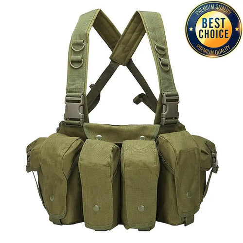 Molle Chest Rig Vest with AK Pockets - Quick Release