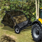 44" Heavy Duty Tow Behind Lawn Sweeper with Adjustable Brush, 25 cu ft Capacity for Leaves & Grass