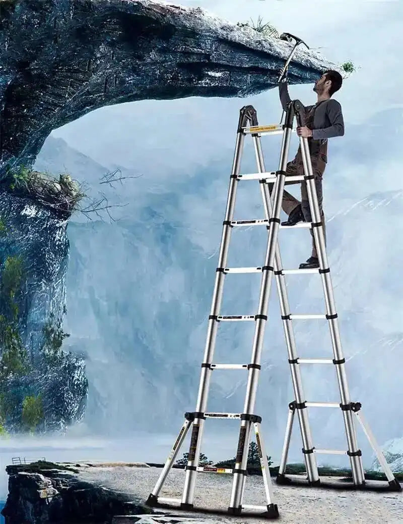 Aluminum Alloy Multifunction Telescopic Ladders Household Folding Herringbone Ladder Safety Engineering Ladders Lift Stairs