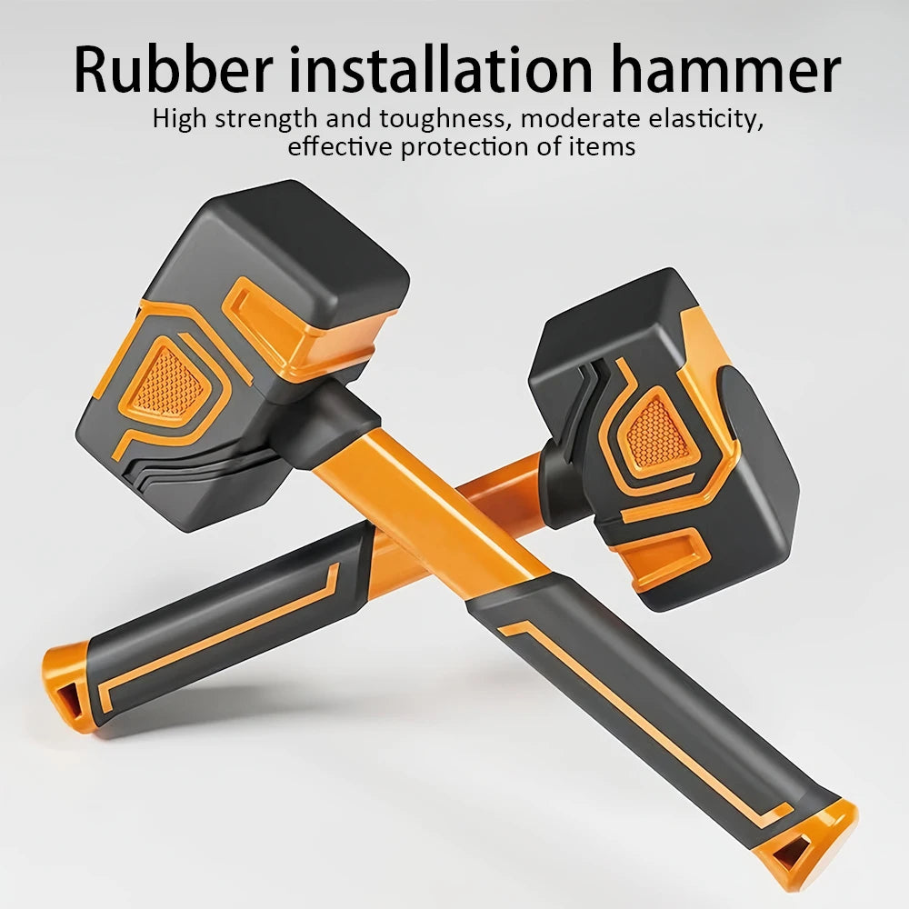 Multifunctional rubber hammer tile soft rubber percussion hammer square hammer construction worker professional hand tool