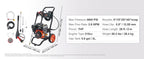Gas Pressure Washer 3600 PSI 2.6 GPM Gas Powered Pressure Washer with Copper Pump Spray Gun and Extension Wand 5Nozzles